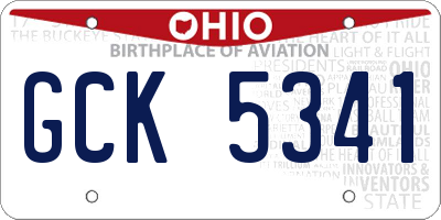 OH license plate GCK5341