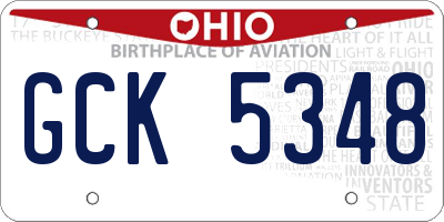 OH license plate GCK5348