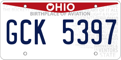 OH license plate GCK5397
