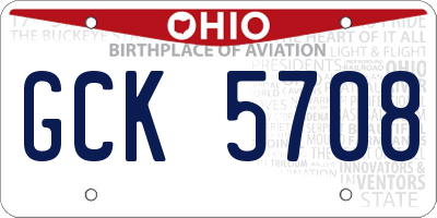 OH license plate GCK5708