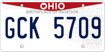 OH license plate GCK5709