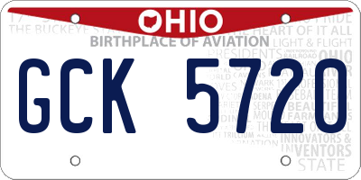 OH license plate GCK5720