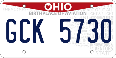 OH license plate GCK5730