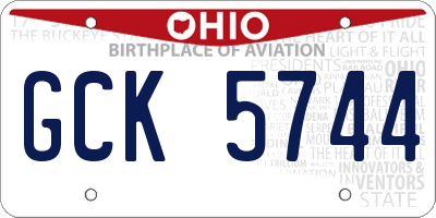 OH license plate GCK5744