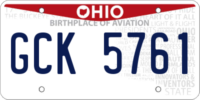 OH license plate GCK5761