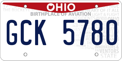 OH license plate GCK5780