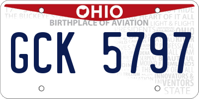 OH license plate GCK5797