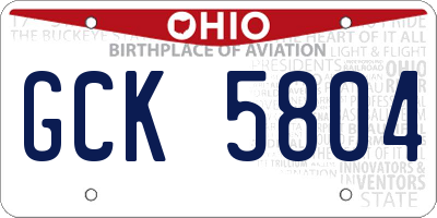 OH license plate GCK5804