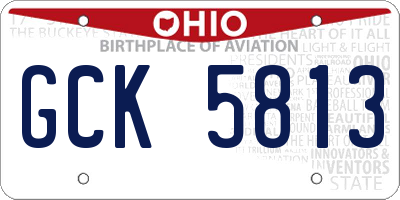 OH license plate GCK5813