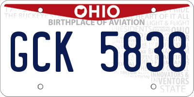 OH license plate GCK5838