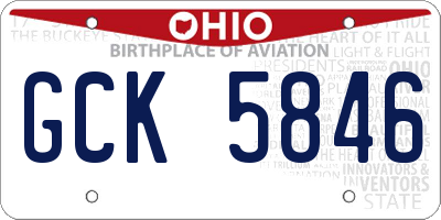 OH license plate GCK5846