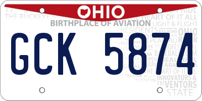 OH license plate GCK5874