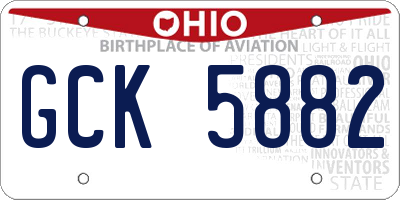 OH license plate GCK5882