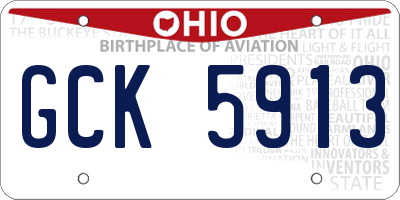 OH license plate GCK5913