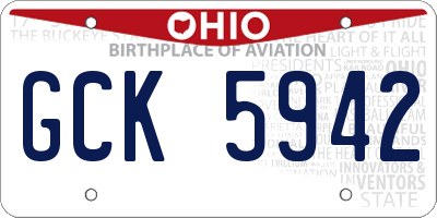 OH license plate GCK5942