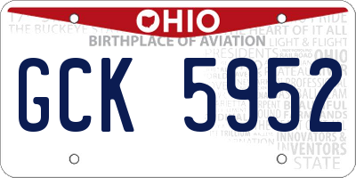 OH license plate GCK5952