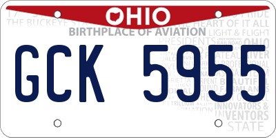 OH license plate GCK5955