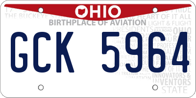 OH license plate GCK5964
