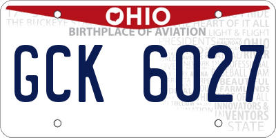 OH license plate GCK6027