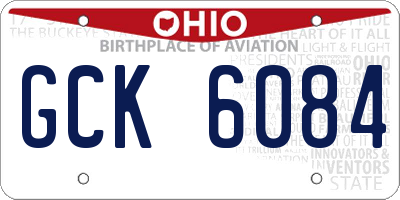 OH license plate GCK6084