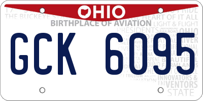 OH license plate GCK6095