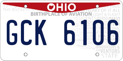 OH license plate GCK6106