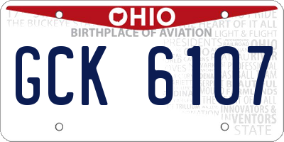 OH license plate GCK6107