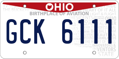 OH license plate GCK6111