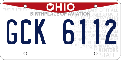 OH license plate GCK6112