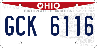 OH license plate GCK6116