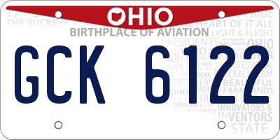 OH license plate GCK6122
