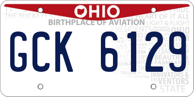 OH license plate GCK6129
