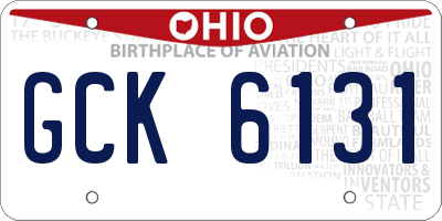 OH license plate GCK6131