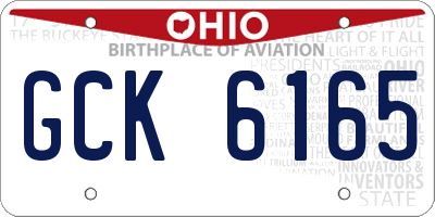 OH license plate GCK6165