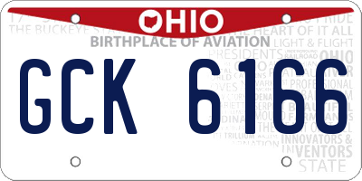 OH license plate GCK6166
