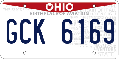 OH license plate GCK6169