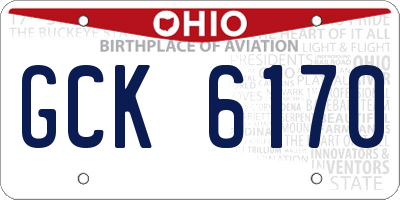 OH license plate GCK6170