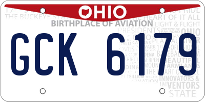 OH license plate GCK6179