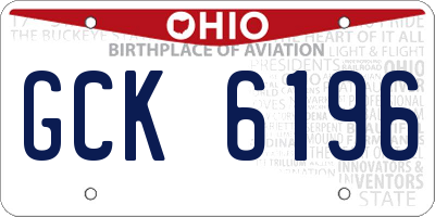 OH license plate GCK6196