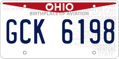 OH license plate GCK6198
