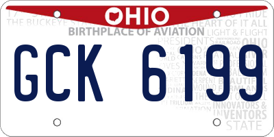 OH license plate GCK6199