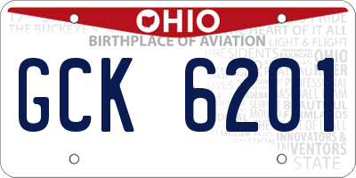 OH license plate GCK6201