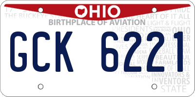 OH license plate GCK6221