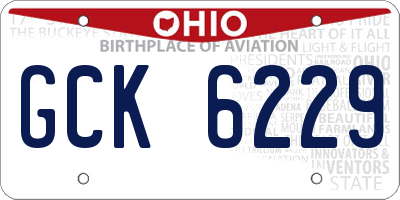 OH license plate GCK6229