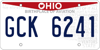 OH license plate GCK6241