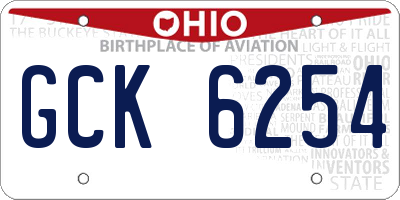 OH license plate GCK6254