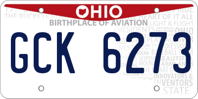 OH license plate GCK6273
