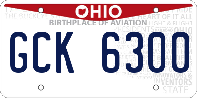 OH license plate GCK6300