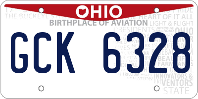 OH license plate GCK6328