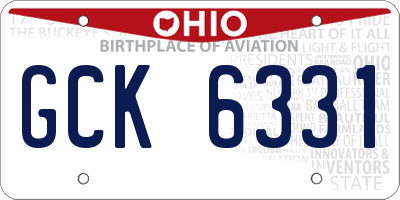 OH license plate GCK6331